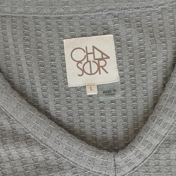 Chaser Women's Long Sleeve Waffle Knit Thermal Top Green Size Large - Picture 4 of 14